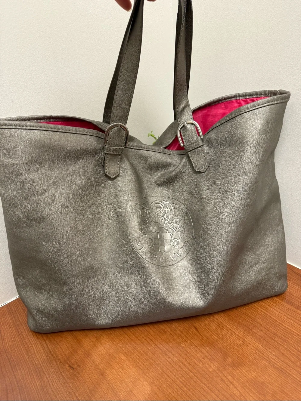 Vince Camuto Gray Faux Leather Tote
